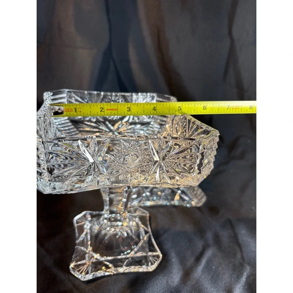 Cut Crystal Candy Dish Covered‎ Pedestal Compote Bowl Elegant Serving